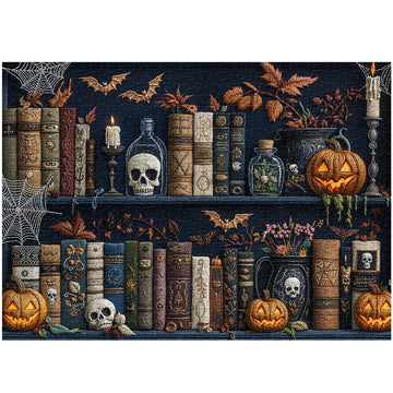 Spooky Bookshelf Nights Rompecabezas 1000 piezas